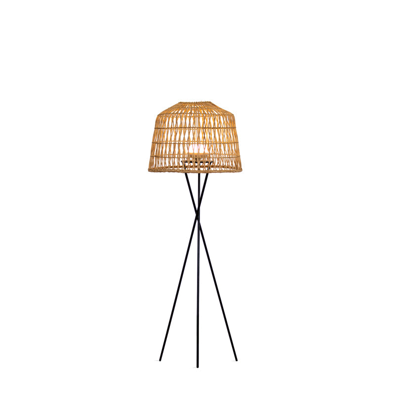Amalfi wireless floor lamp in natural fibers