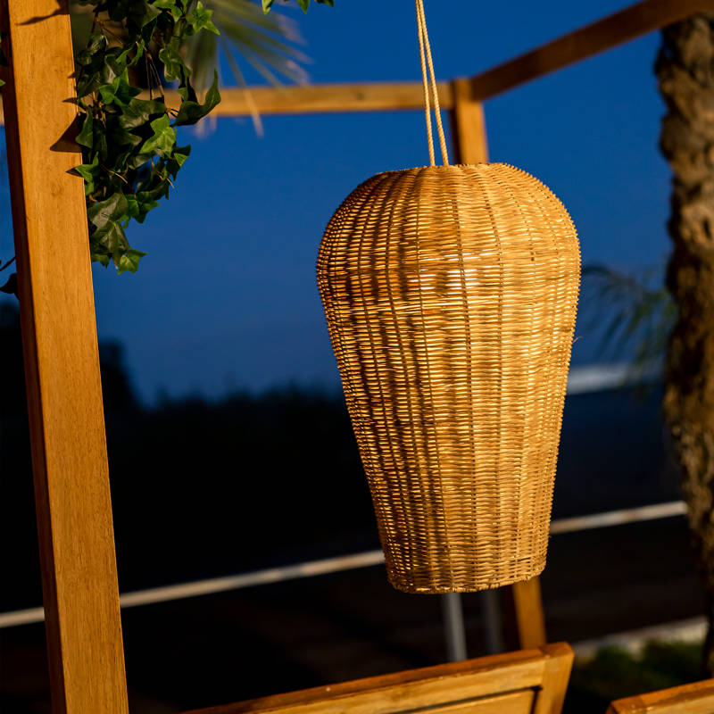 Saona 50 natural fiber wireless pendant light