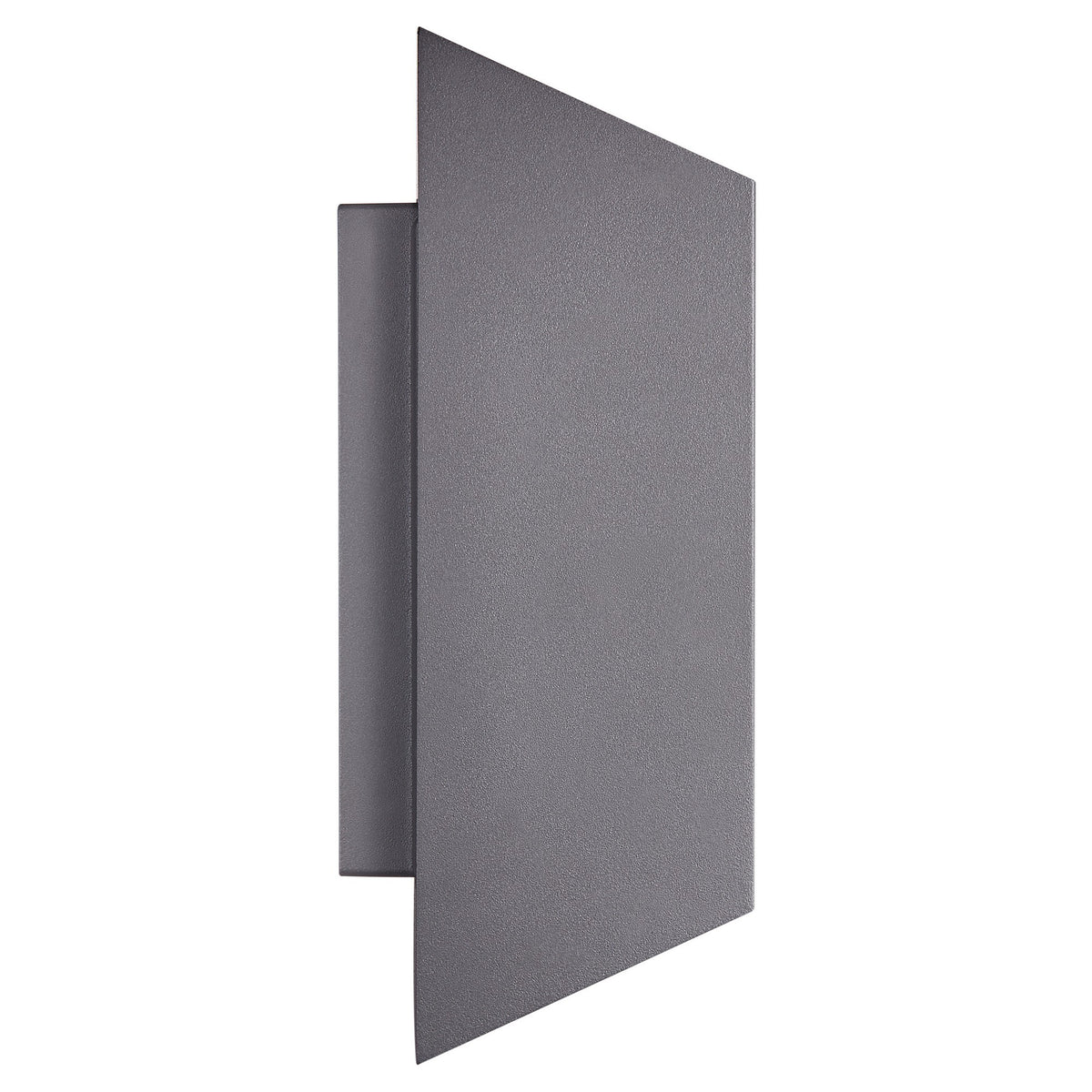 Vue de profil montrant le panneau plat anthracite et son support de fixation mural