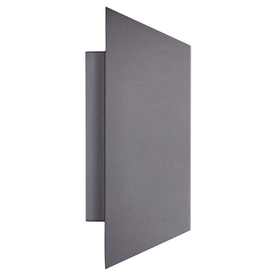Vue de profil montrant le panneau plat anthracite et son support de fixation mural