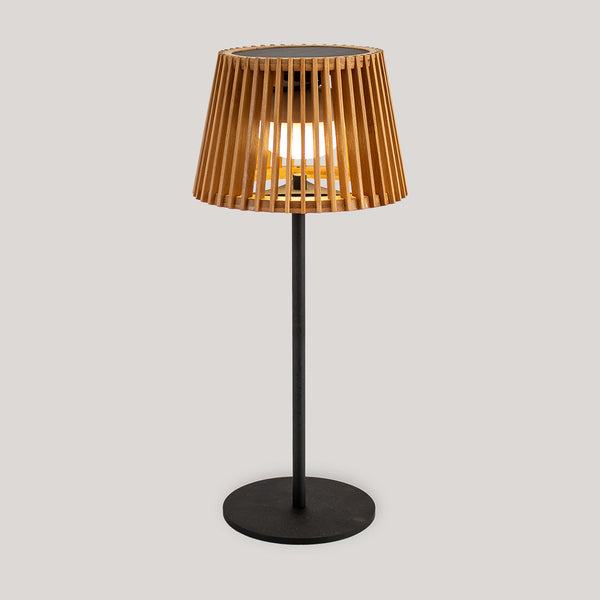 Okinawa solar table lamp in bamboo