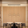 Suspension de table Orb 3 lumières, longueur 160 cm, verres Ø 40 cm
