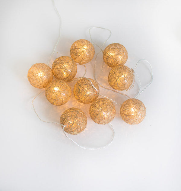 Pallina jute-effect outdoor string lights