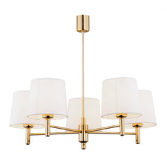 Gold-colored brass chandeliers