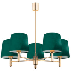 Gold-colored brass chandeliers