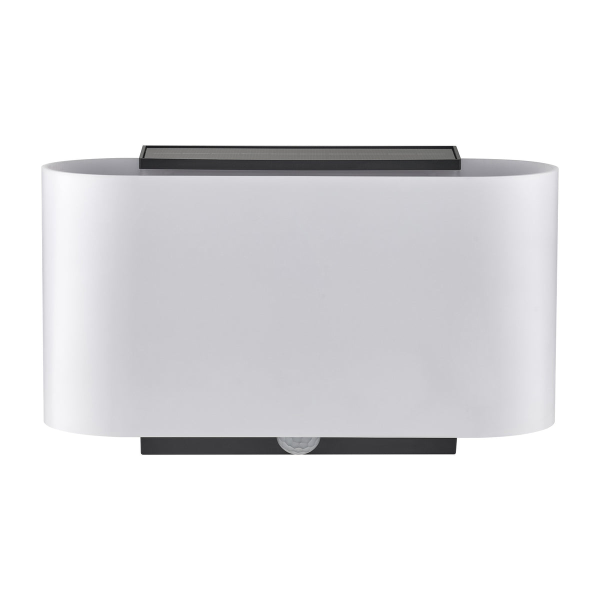 Face avant du luminaire éteint, abat-jour cylindrique blanc opaque et capteur