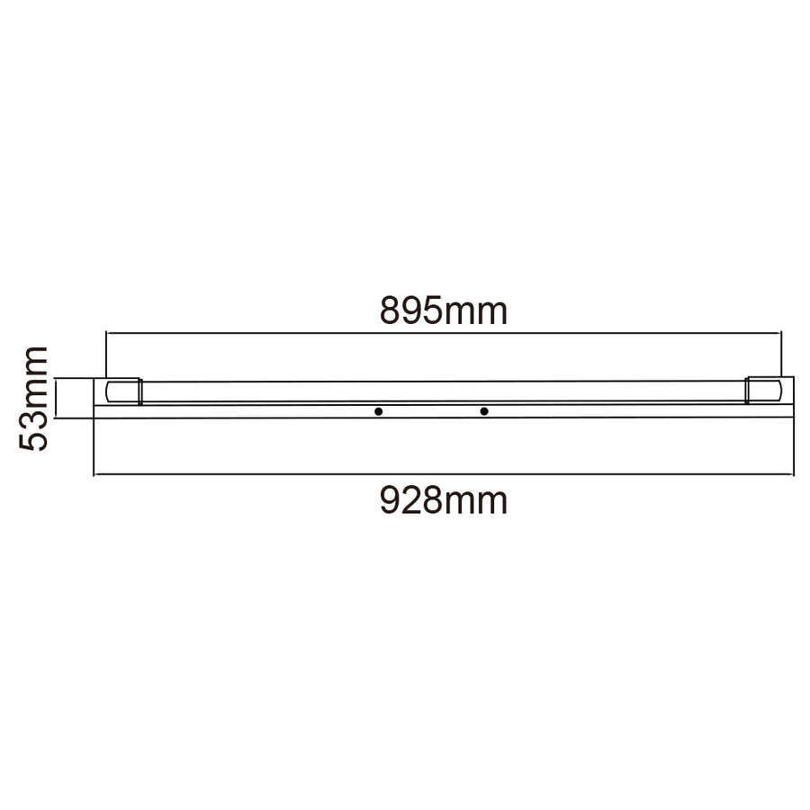 Applique murale LED Primo 900 tube T8, verre, IP44