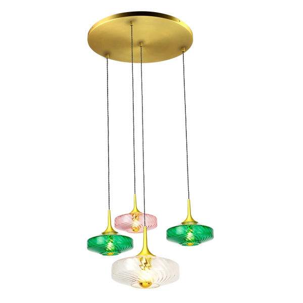 Suspension Roxanne 04 – Design Art Déco en verre soufflé et finition élégante
