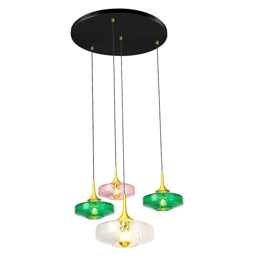 Suspension Roxanne 04 – Design Art Déco en verre soufflé et finition élégante