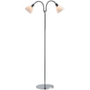 Lampadaire Ray Double chromé, verre