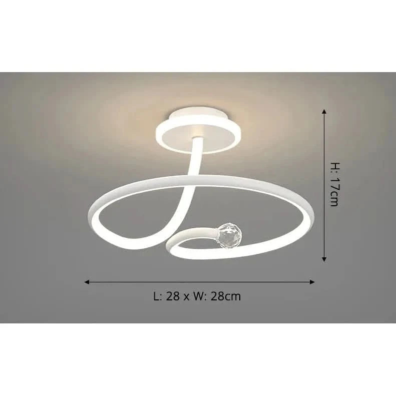 Schéma coté du luminaire : largeur 28 cm et hauteur 17 cm