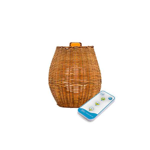 Saona 25 Wall wireless natural fiber wall lamp