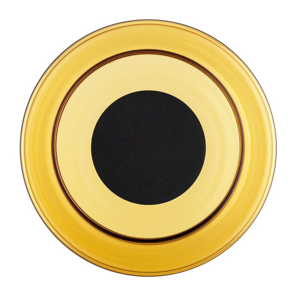 Face avant bien centrée du diffuseur rond doré et de son centre noir
