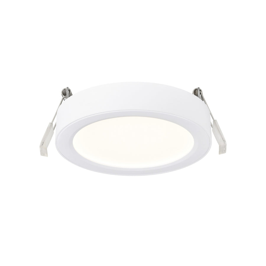vue de face du spot LED rond avec ses ressorts de fixation apparents