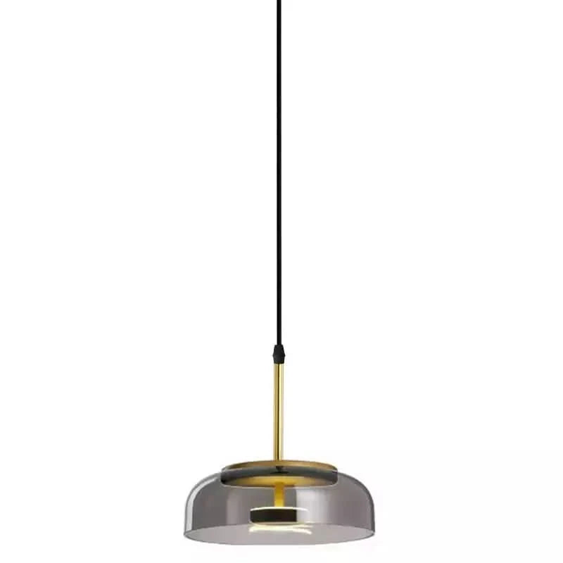 Modern LED bedroom bedside pendant lights minimalist designer Glass chandelier Kitchen Island Restaurant Bar hanging lamp | Designix -  Smoky gray Cold White  - https://designix.fr/