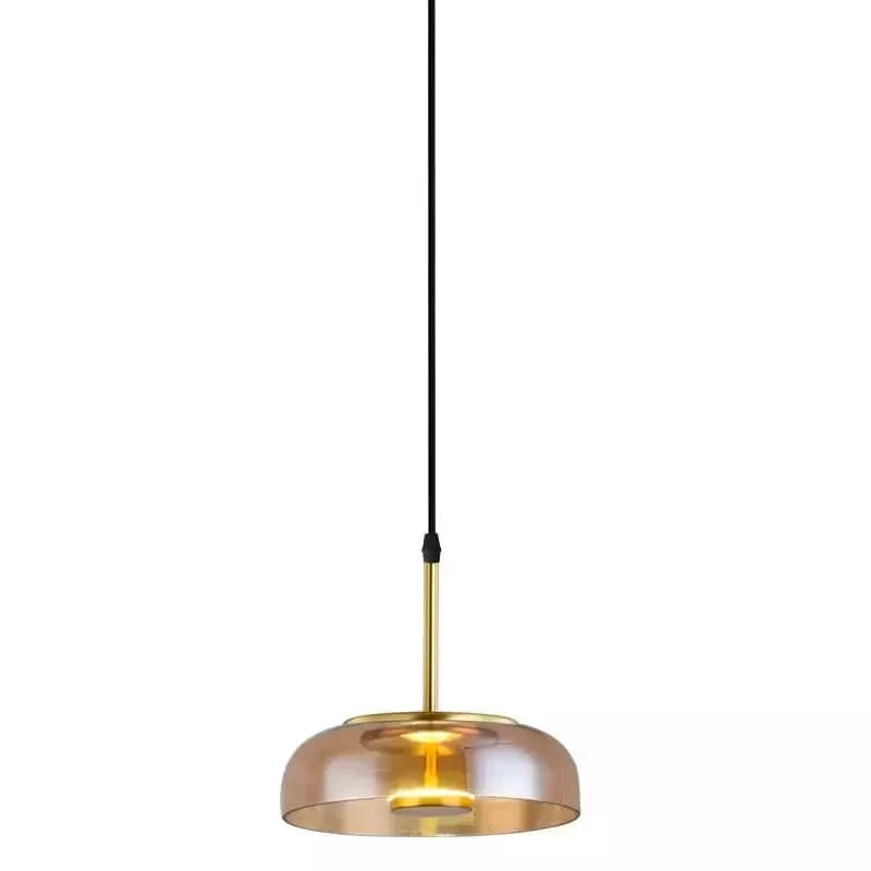 Modern LED bedroom bedside pendant lights minimalist designer Glass chandelier Kitchen Island Restaurant Bar hanging lamp | Designix -  Amber Cold White  - https://designix.fr/