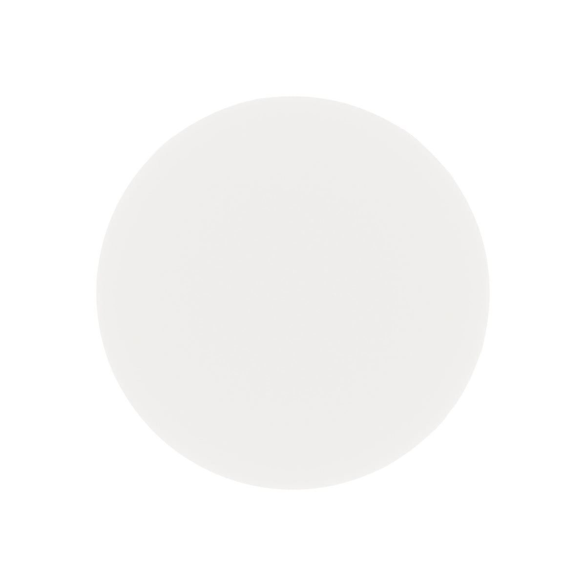 Vue de dessus du luminaire dévoilant le disque blanc uni sans fixation apparente