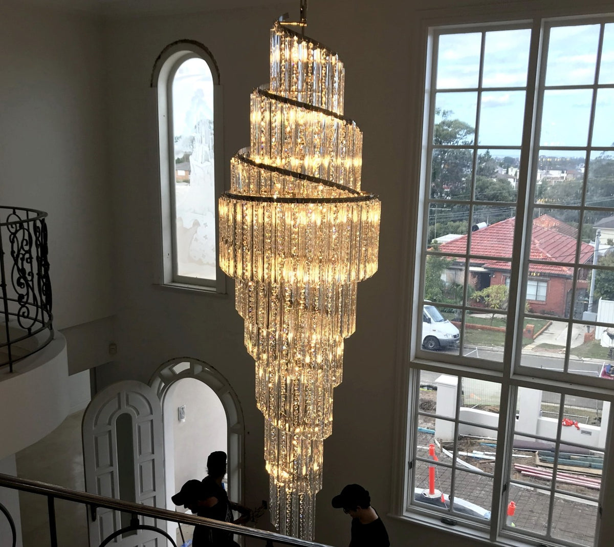 Suspension spirale en cristal