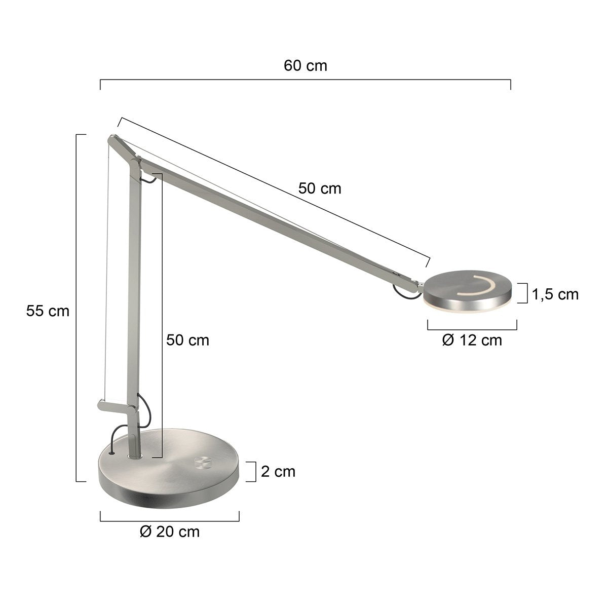 Lampe à poser Soleil2 argenté