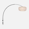 Arc wall lamp with white pleated lampshade, Ø 60 cm | Solyn