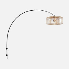 Arched bamboo wall lamp, natural lampshade Ø 40 cm | Tikar