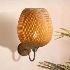 Bohemian Rattan and Bamboo Wall Lamp | Elma