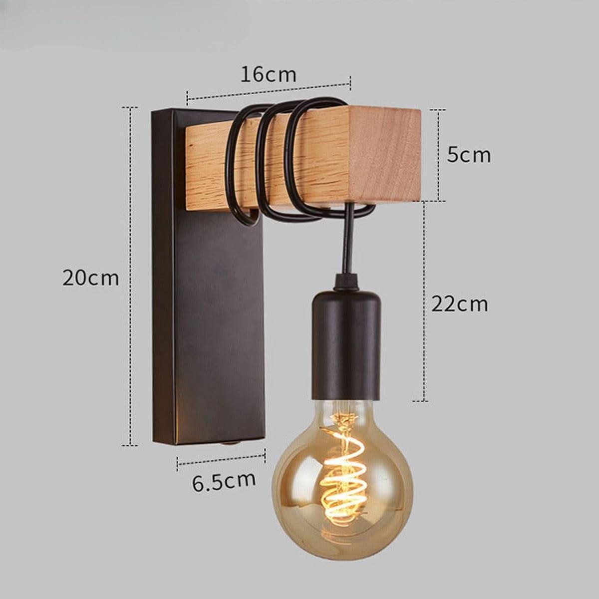 Schéma technique avec dimensions : hauteur 20 cm, largeur 16 cm, profondeur 6,5 cm, chute 22 cm.
