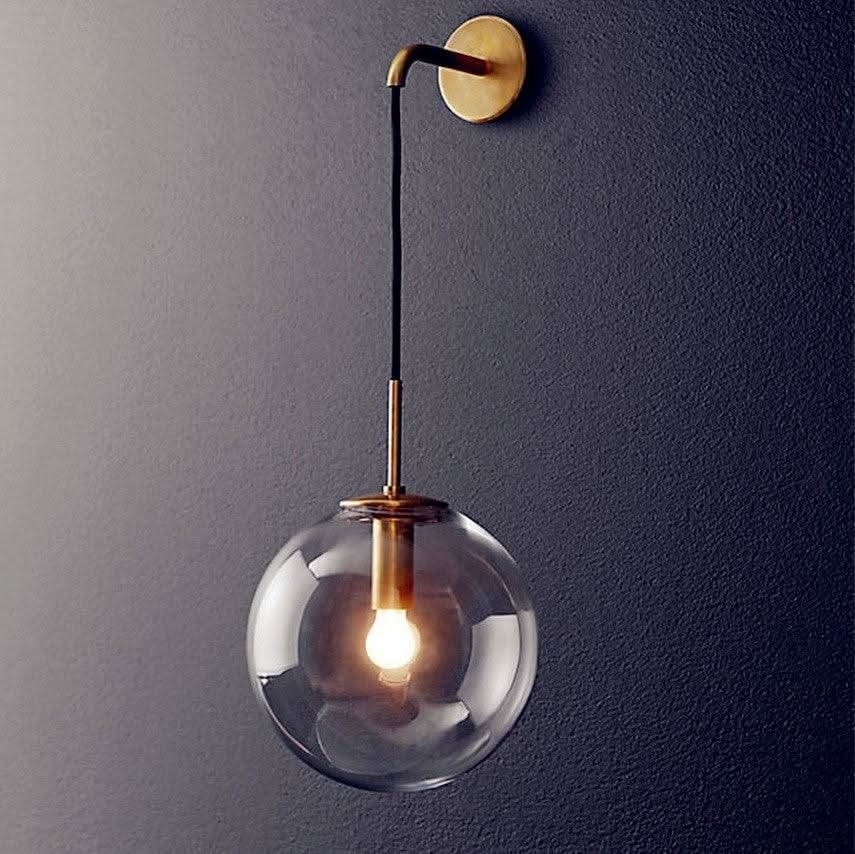 Black Glass Globe Wall Light | Lilo