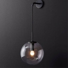 Black Glass Globe Wall Light | Lilo