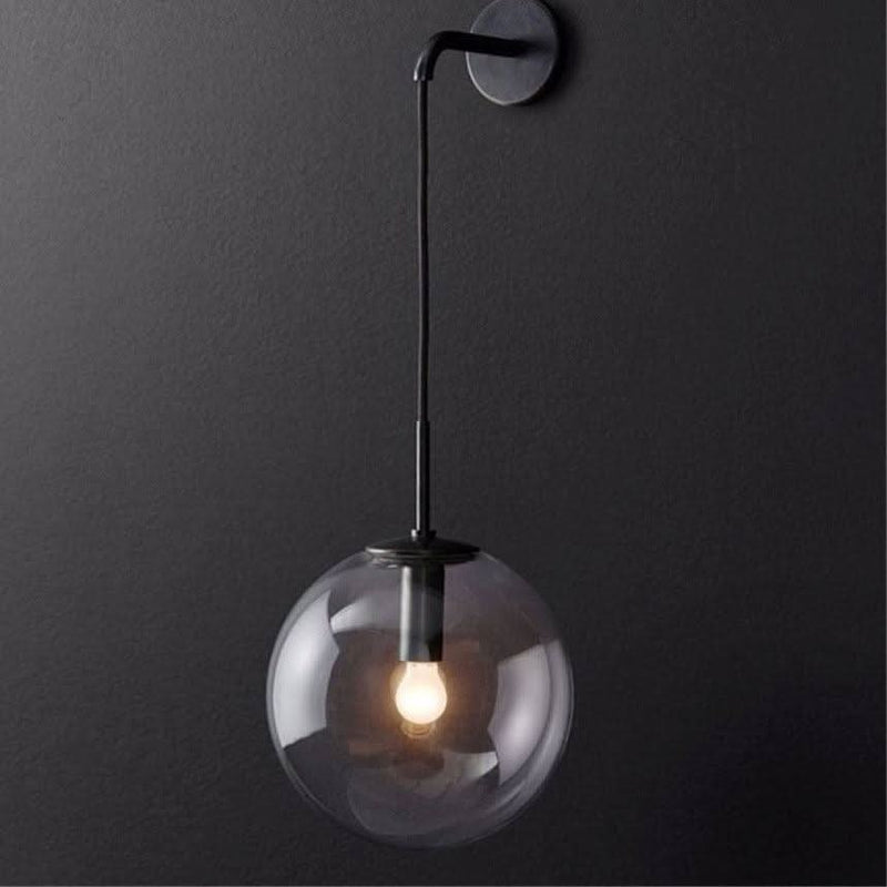 Black Glass Globe Wall Light | Lilo