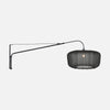 Black articulated wall lamp, voile shade for living room | Sparkled