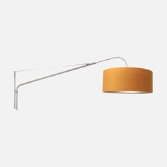 Chic gold velvet wall lamp, adjustable steel arc Ø 50 cm | Elegant Classy