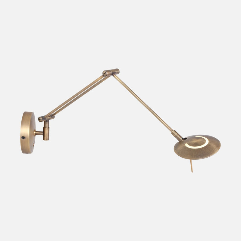Dimmable LED bronze wall lamp, adjustable articulating arm | Zodiac