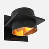 Black and gold wall lamp, cylinder shade with dimmer | Muro