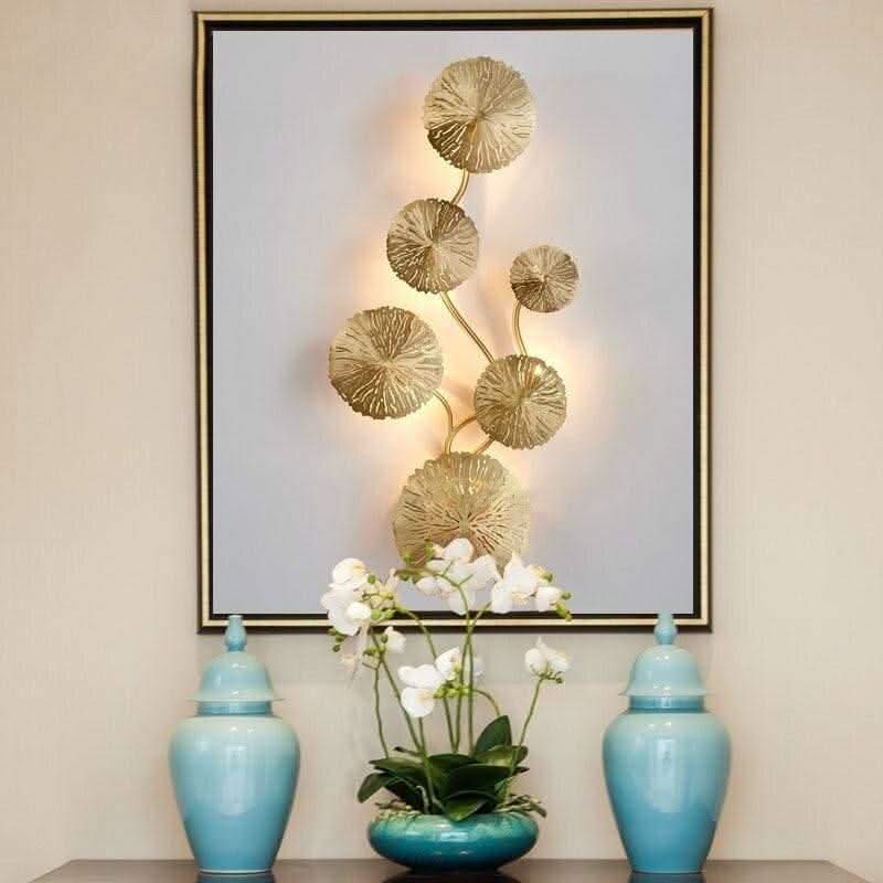 Applique Murale Salon Design | Nyla - Designix Applique Murale Or 6 Feuilles