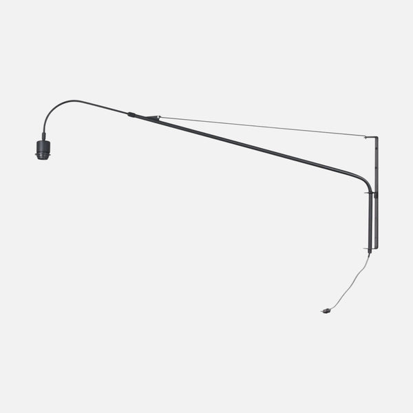 black telescopic wall lamp, 120 cm extendable arm | Linéa