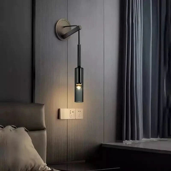 Smoked Glass Wall Lamp | Luminous Serenity
