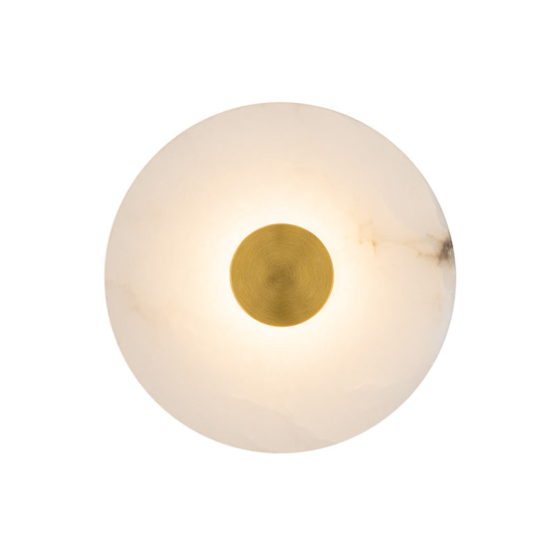 Applique Murale ZAMBELIS D250 5W DESIGN Albatre Blanc et Laiton 2550
