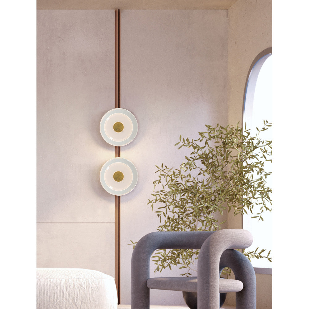 Applique Murale ZAMBELIS D300 10W Dimmable DESIGN Laiton Brosse et Verre 25143