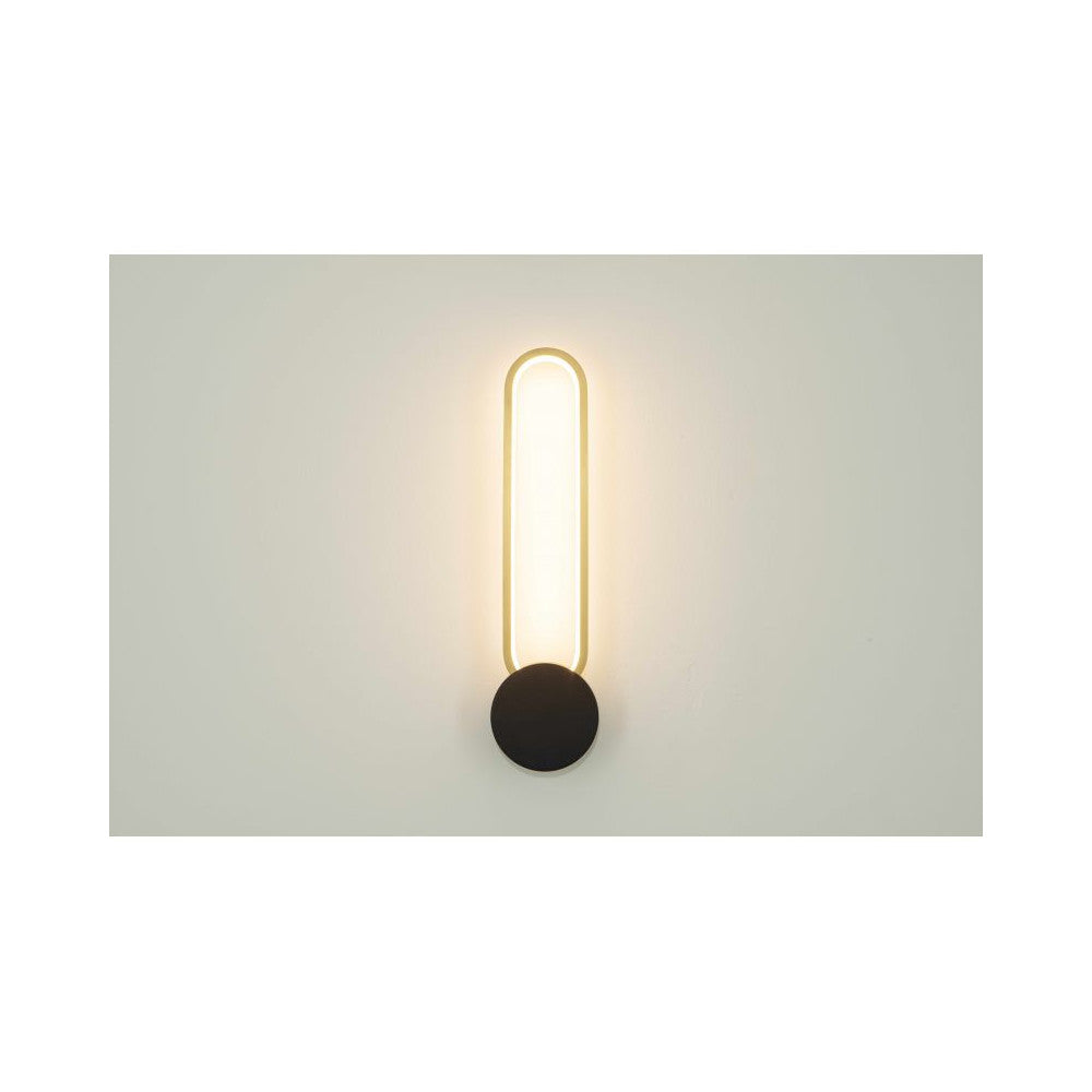 Applique ZAMBELIS 13W Dimmable DESIGN Noir Mat et Dore 23102