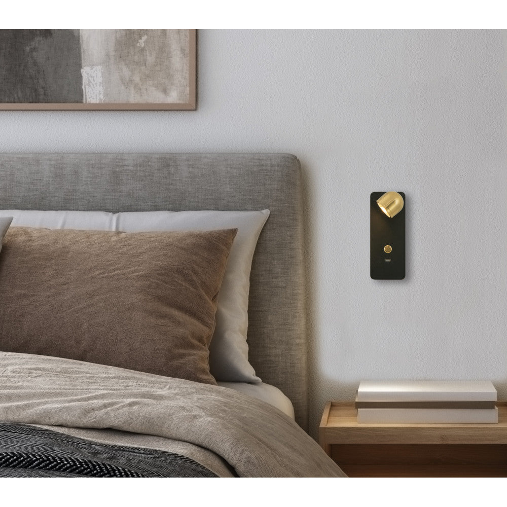 Applique ZAMBELIS 2,5W DESIGN Noir Mat 23038
