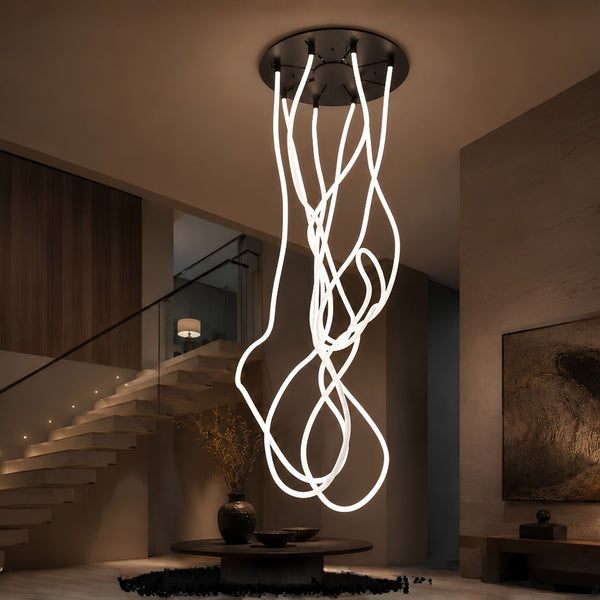 Suspension LED Arion, tube lumineux flexible