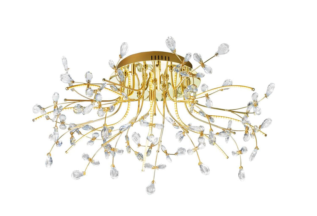 Plafonnier Crystal laiton, Ø 77 cm