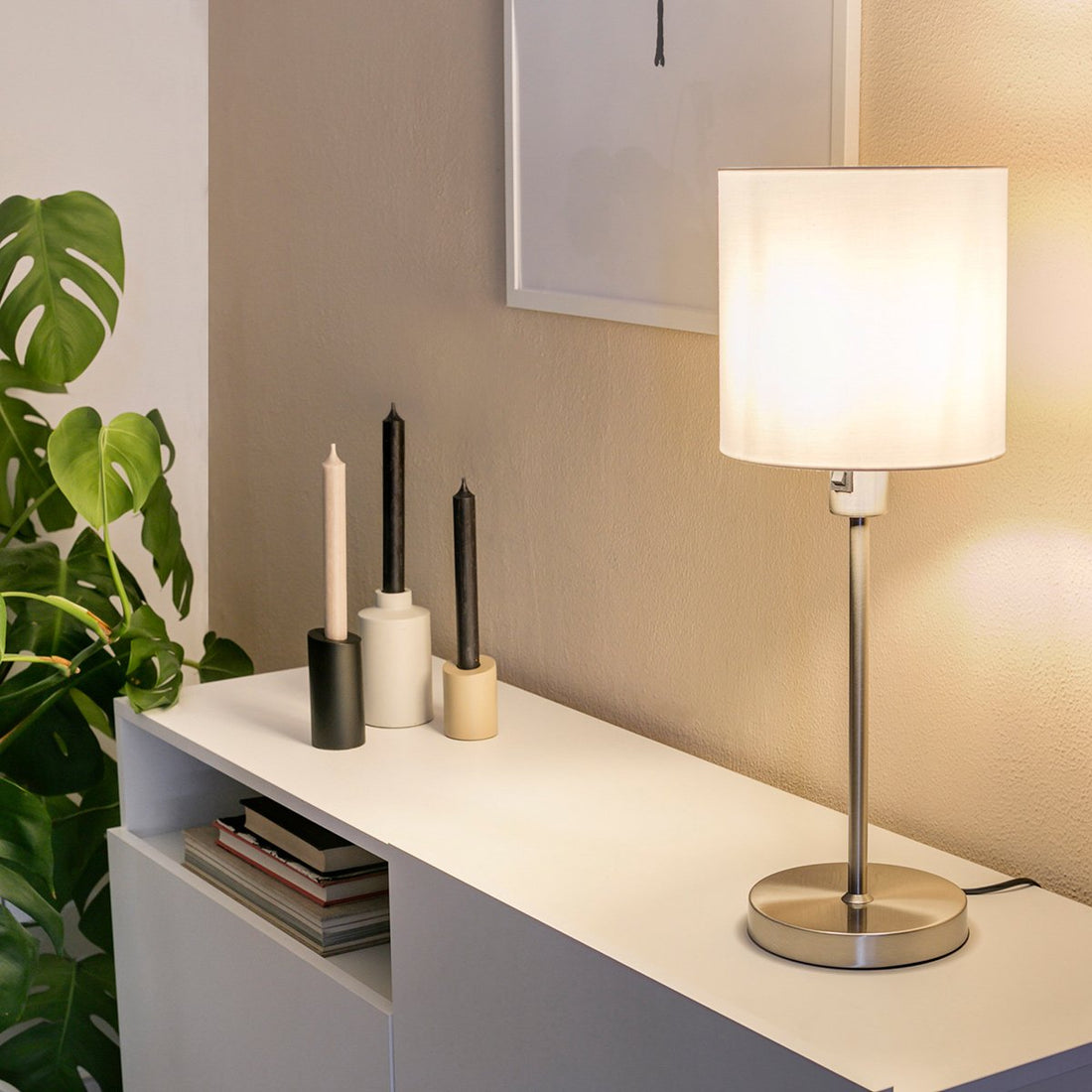 Noor silver table lamp