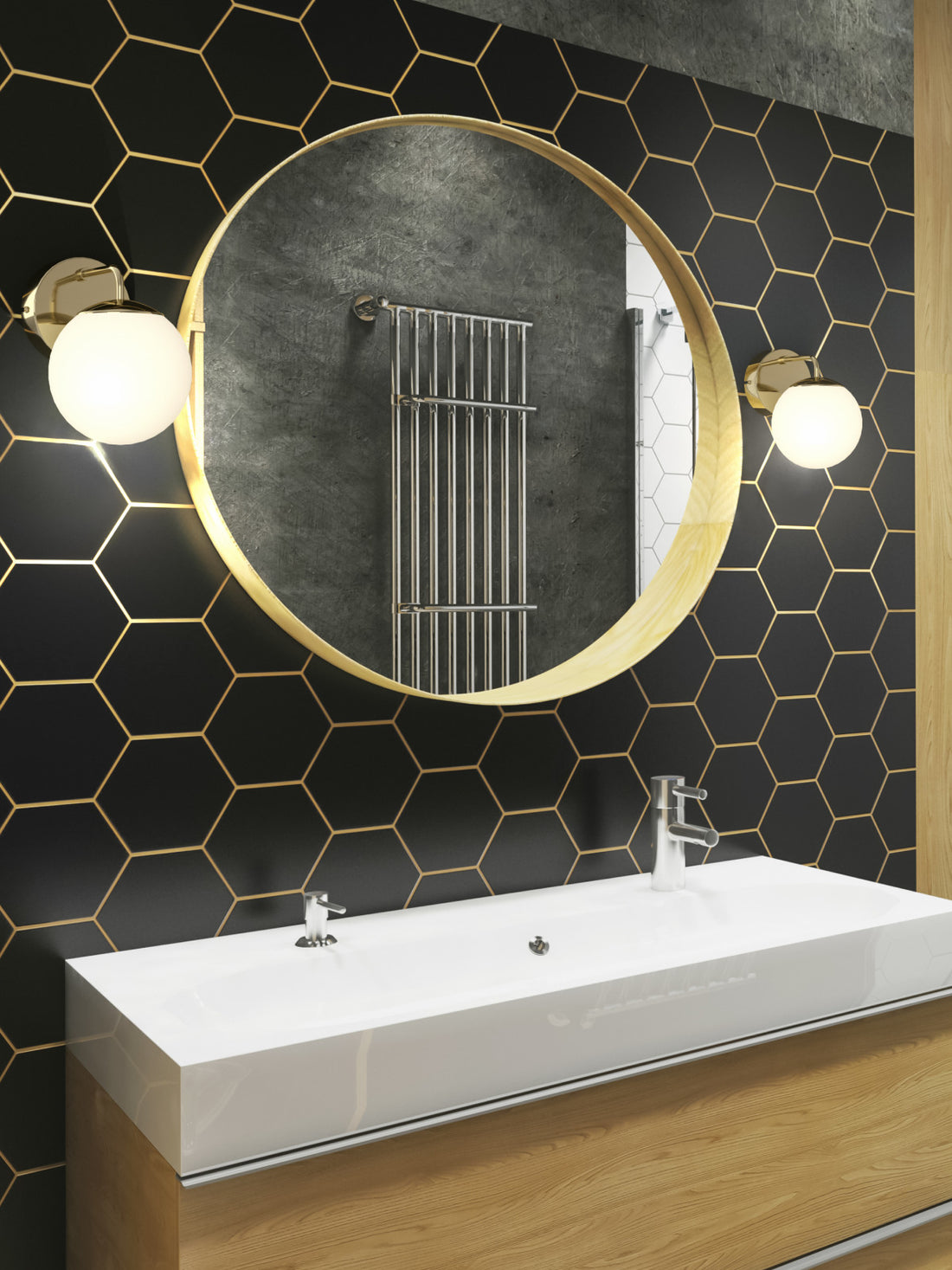 Applique murale Bao, verre, IP44