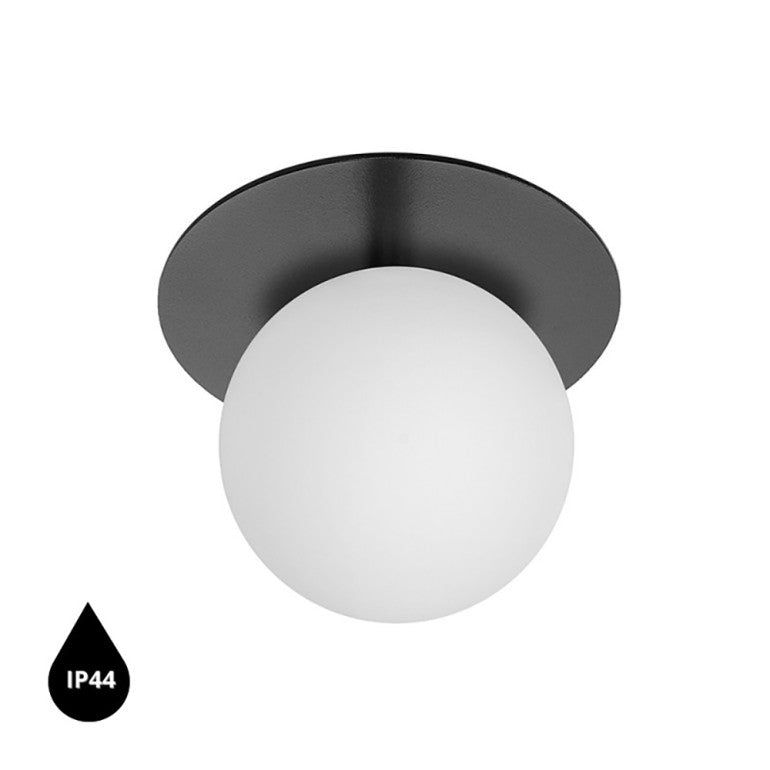Applique murale BORRA A IP44 Ø 20 cm Noir