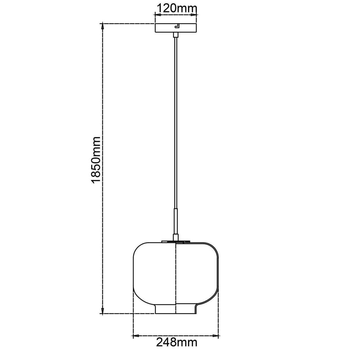 Suspension Kleon noire et fumée, verre