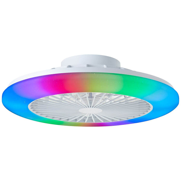 Ventilateur de plafond lumineux Salerno blanc