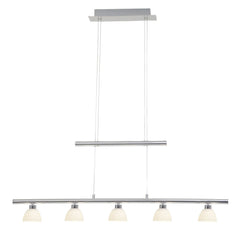 Suspension Tonja chromée et blanche, verre