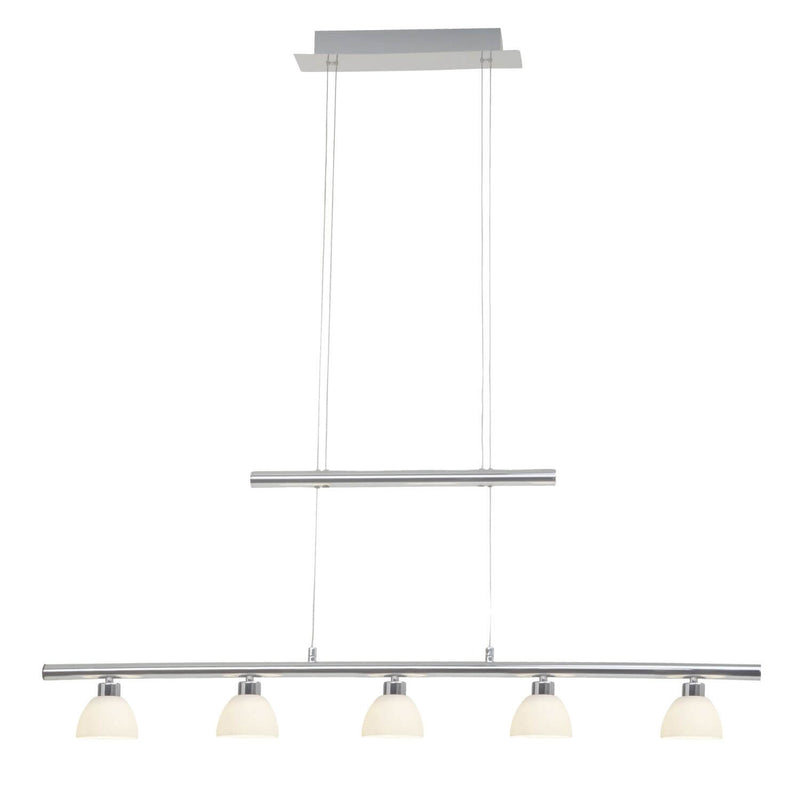 Suspension Tonja chromée et blanche, verre